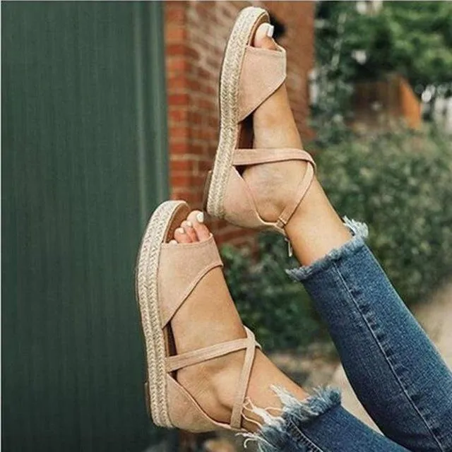Women Sandals Peep Toe  Design Roman Sandals