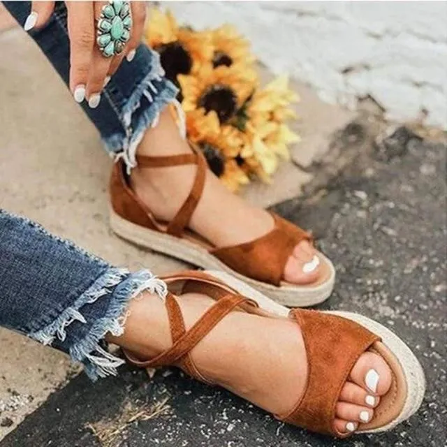 Women Sandals Peep Toe  Design Roman Sandals
