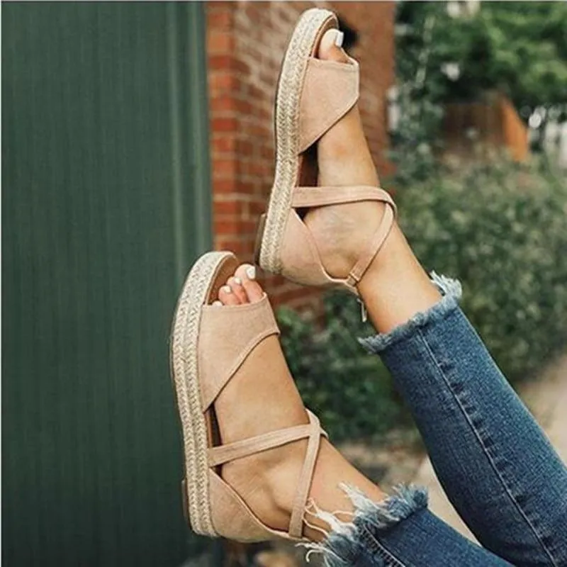 Women Sandals Peep Toe  Design Roman Sandals