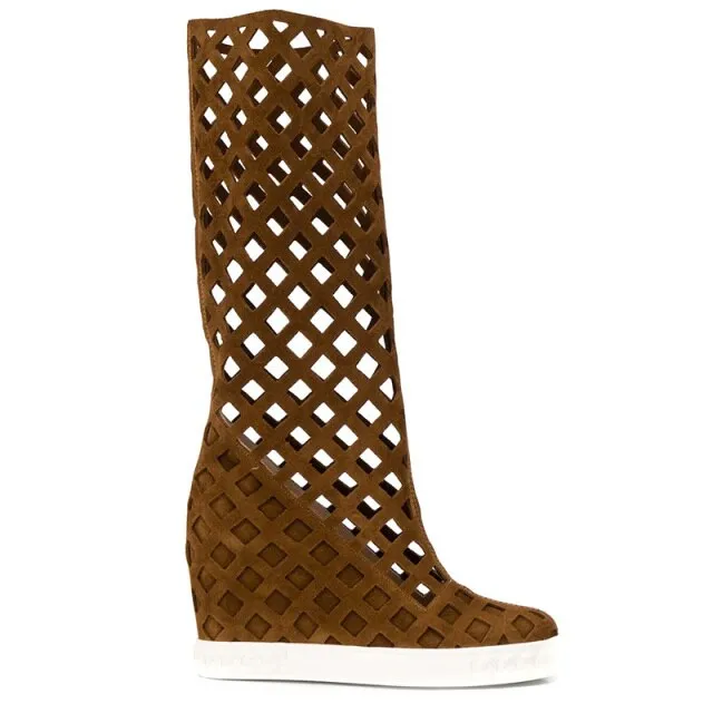 women suede wedges heels slip on boots