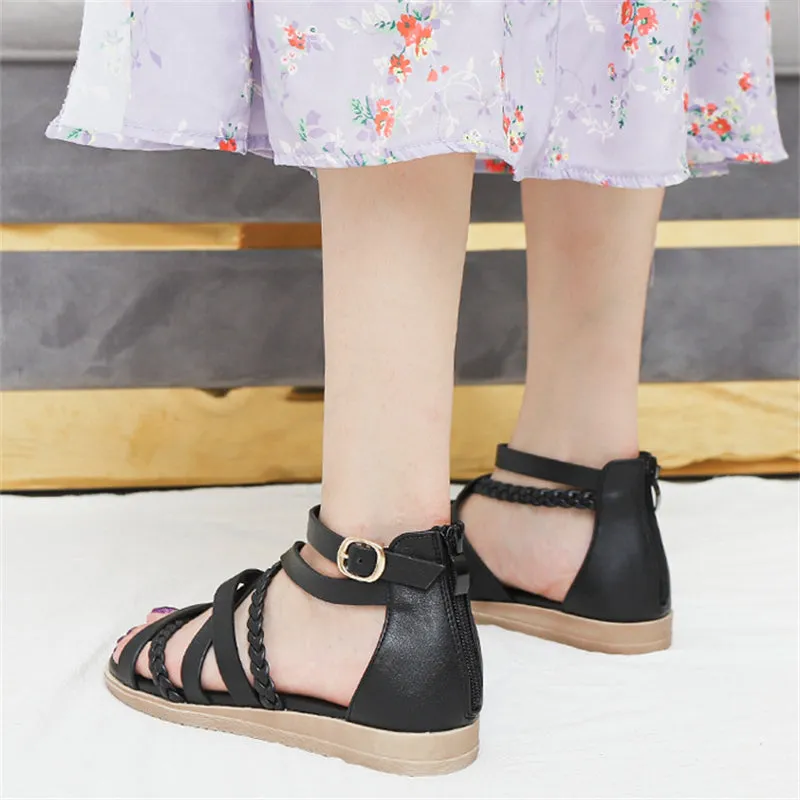 Women's Bohemian Woven Flat Roman Sandals for Summer