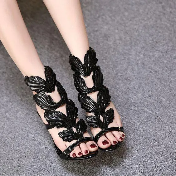 Women's Metal Wing High Heel Sandals