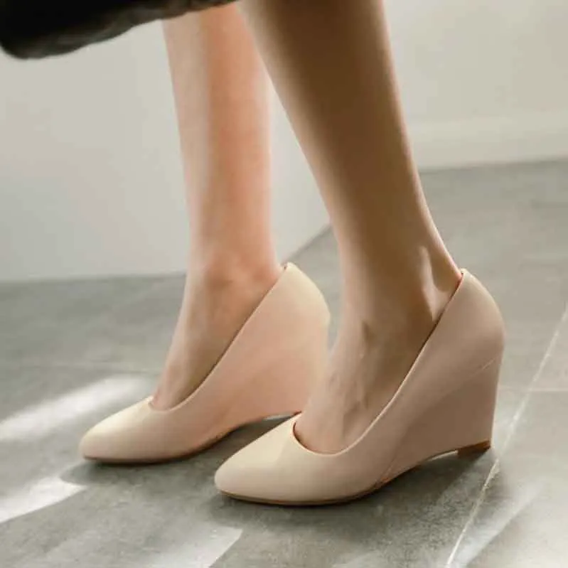 Womens Platform Wedges Shoes Middle Heels Small And Big Size Shoes