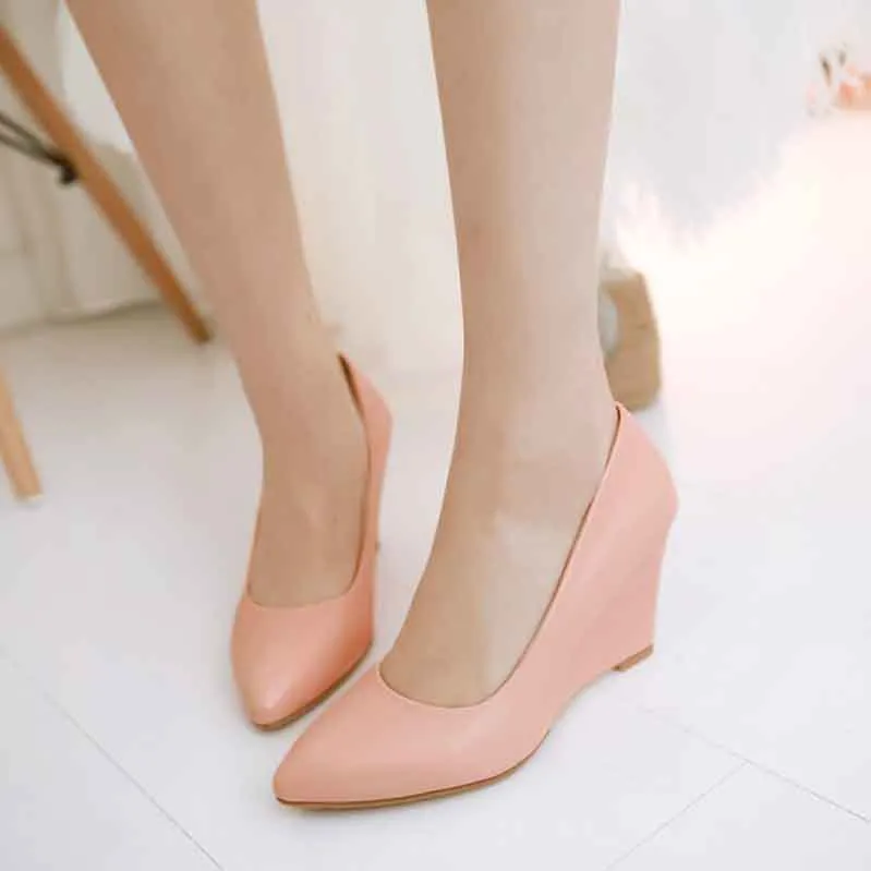 Womens Platform Wedges Shoes Middle Heels Small And Big Size Shoes
