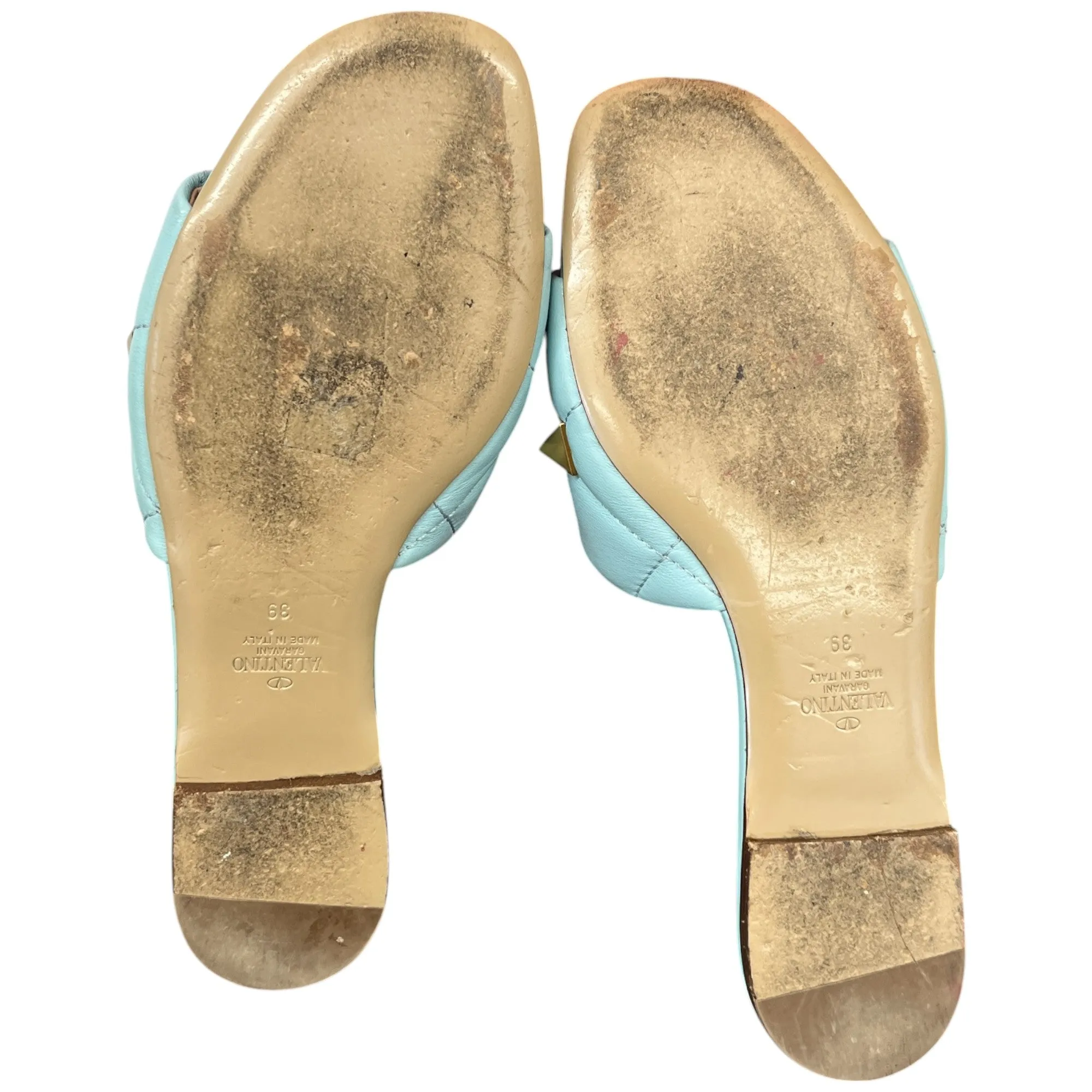 Women's Roman Quilted Stud Slide Sandals Blue Size EU 39 / UK 6