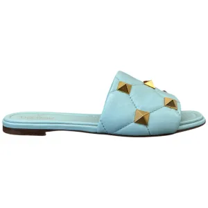 Women's Roman Quilted Stud Slide Sandals Blue Size EU 39 / UK 6