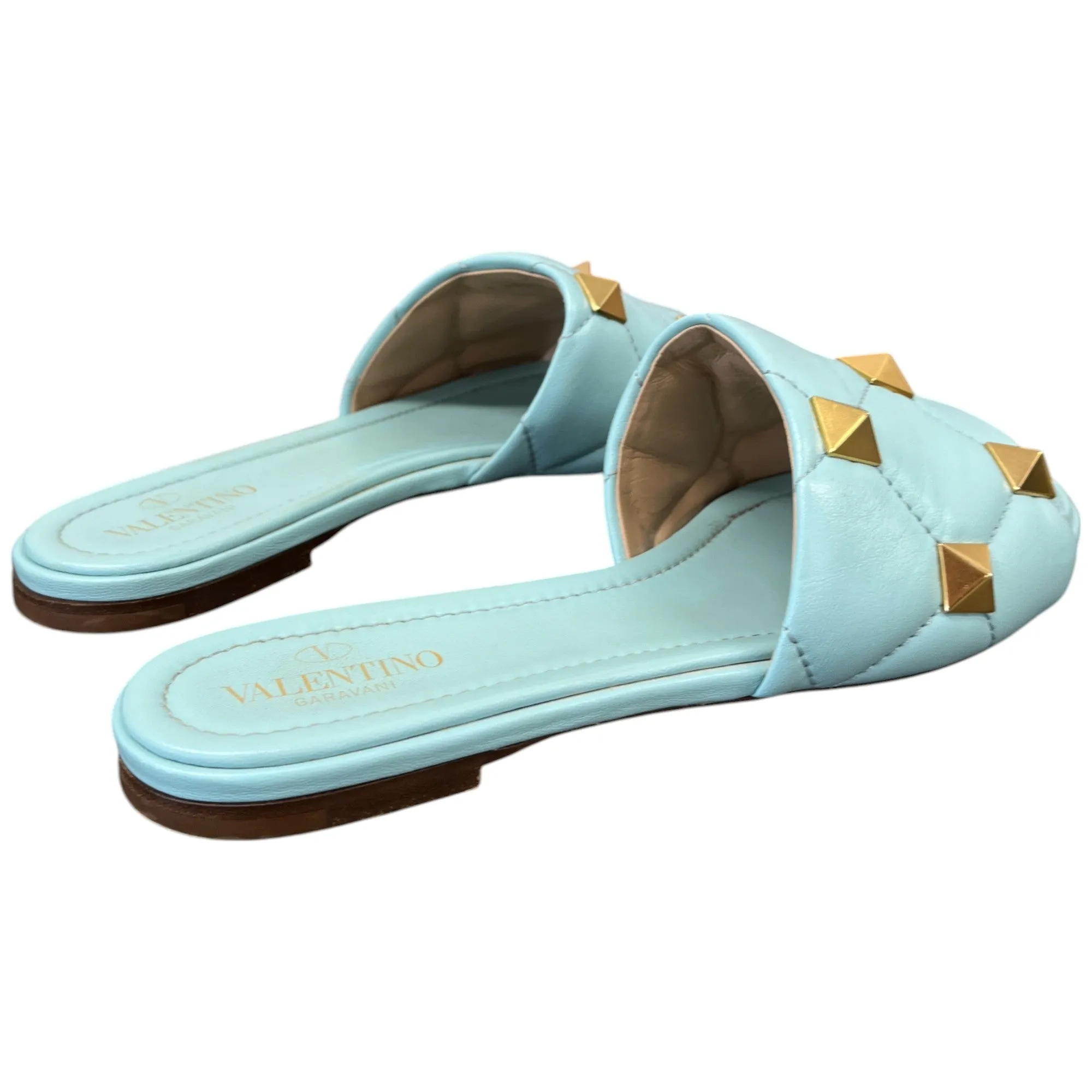 Women's Roman Quilted Stud Slide Sandals Blue Size EU 39 / UK 6