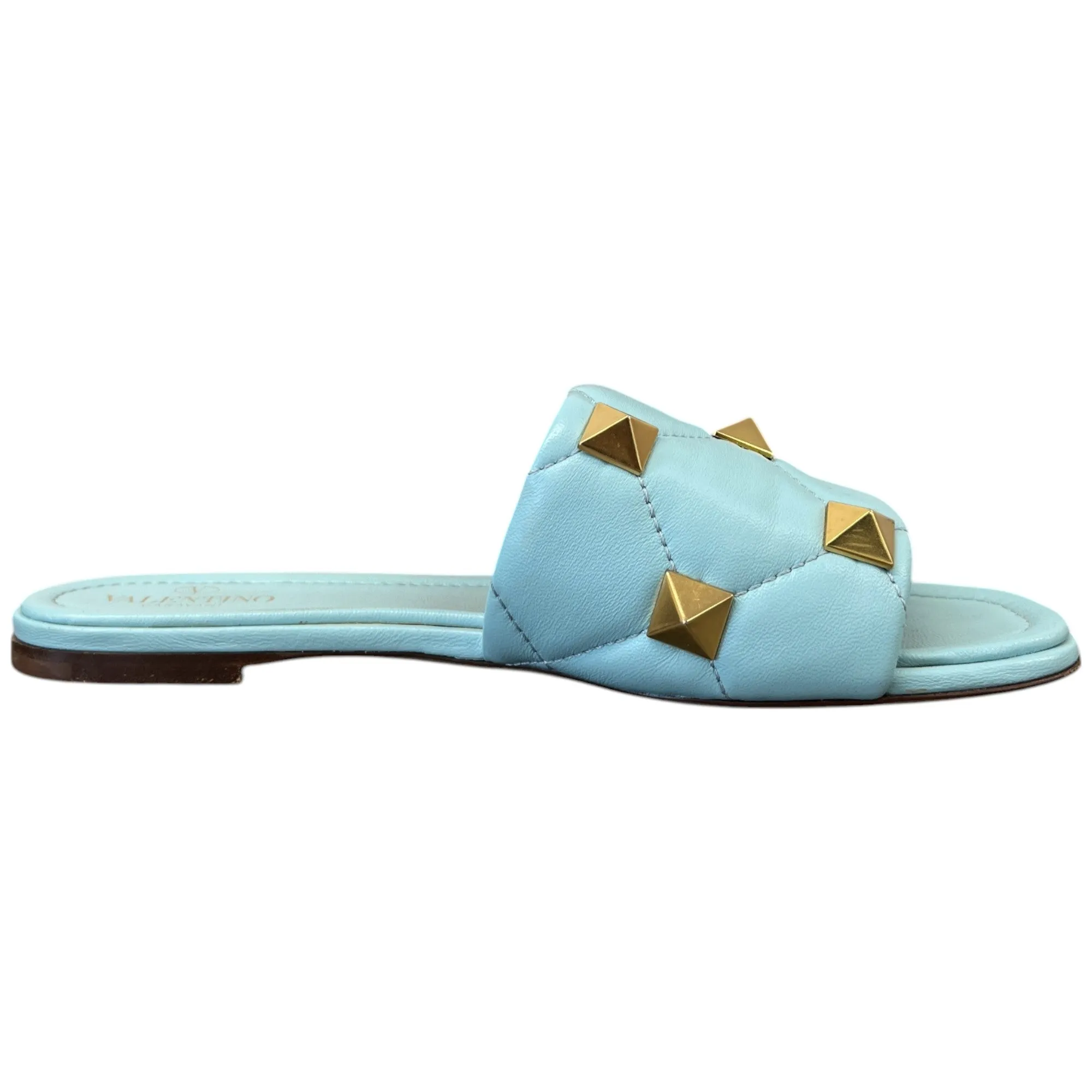 Women's Roman Quilted Stud Slide Sandals Blue Size EU 39 / UK 6