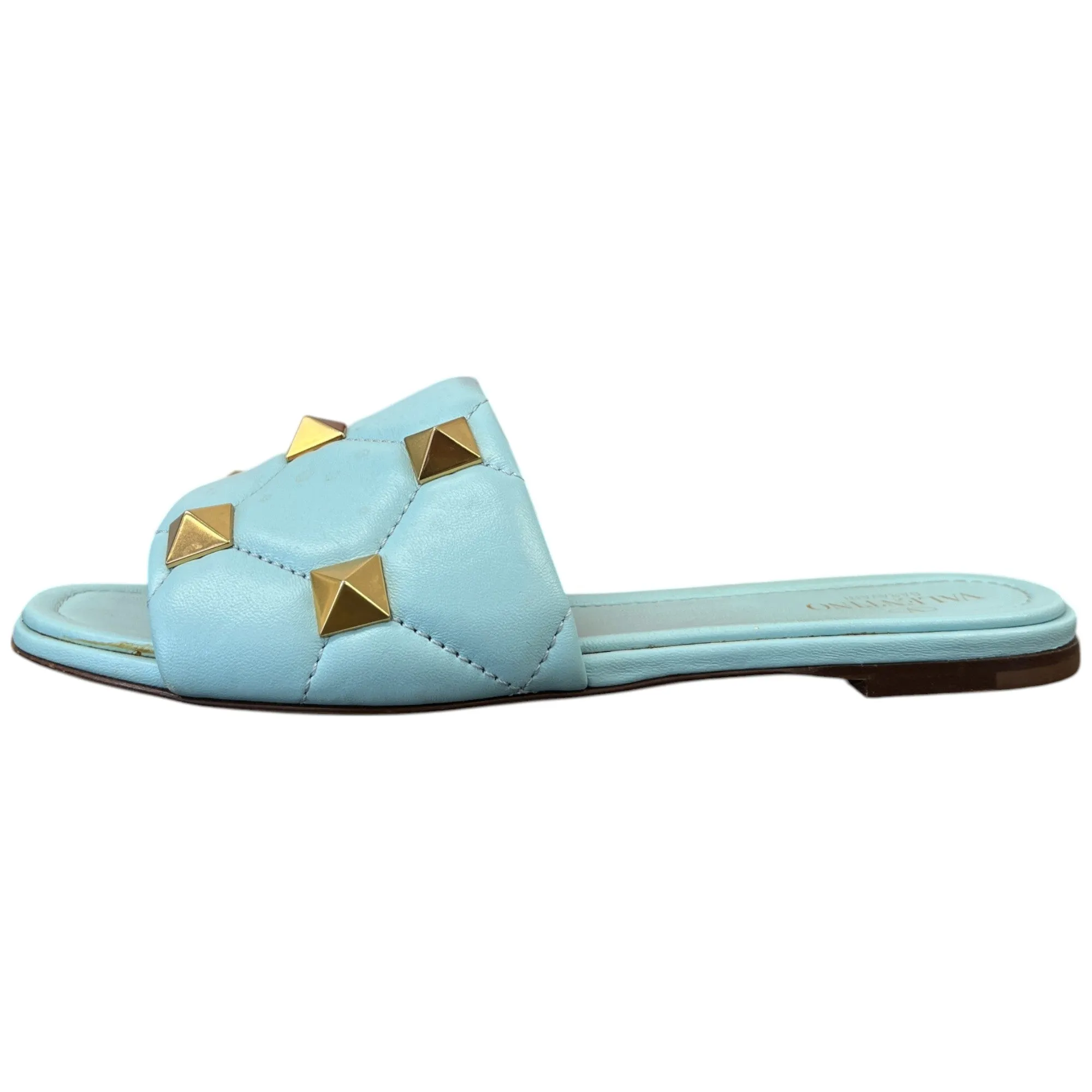 Women's Roman Quilted Stud Slide Sandals Blue Size EU 39 / UK 6