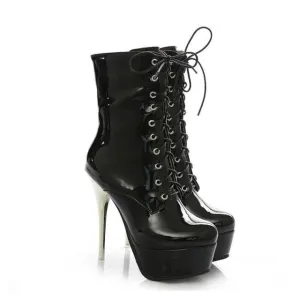 Womens Stiletto High Heels Lace Up Platform Clubwear Shoes
