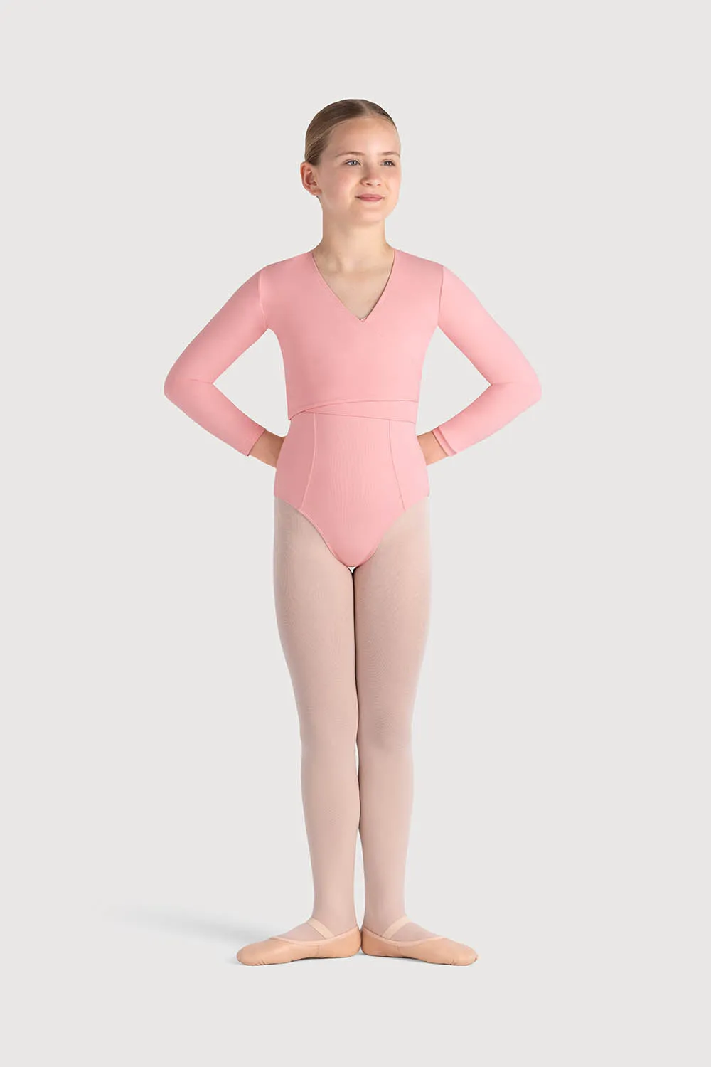 Z0858G - Bloch Overture Crossover Girls Long Sleeve Wrap Top